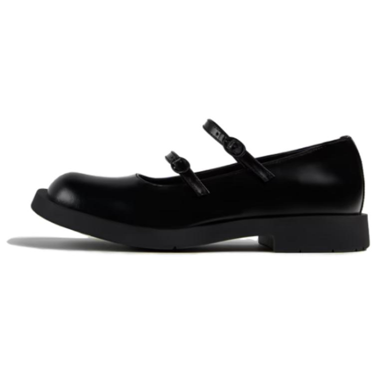 CAMPERLAB Mil 1978 Leather Fashion Chunky Heel Mary Jane Shoes Unisex Black