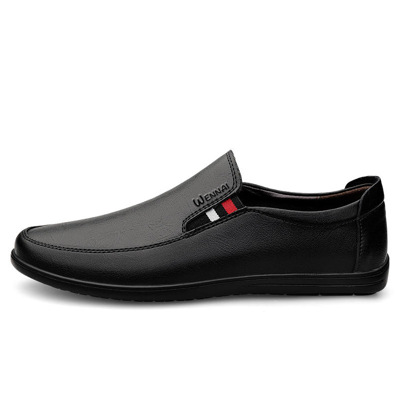 WENNAI Cow Split Leather Casual Shoes Men's Black
