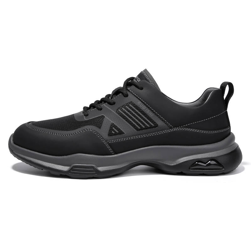 PALMPOLO Cow Leather Low top Casual Shoes Men's Black