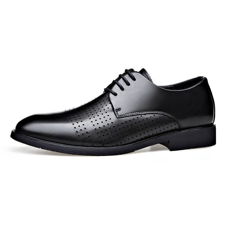 LUOMAIKE Cow Split Leather Dress Shoes Men's Black