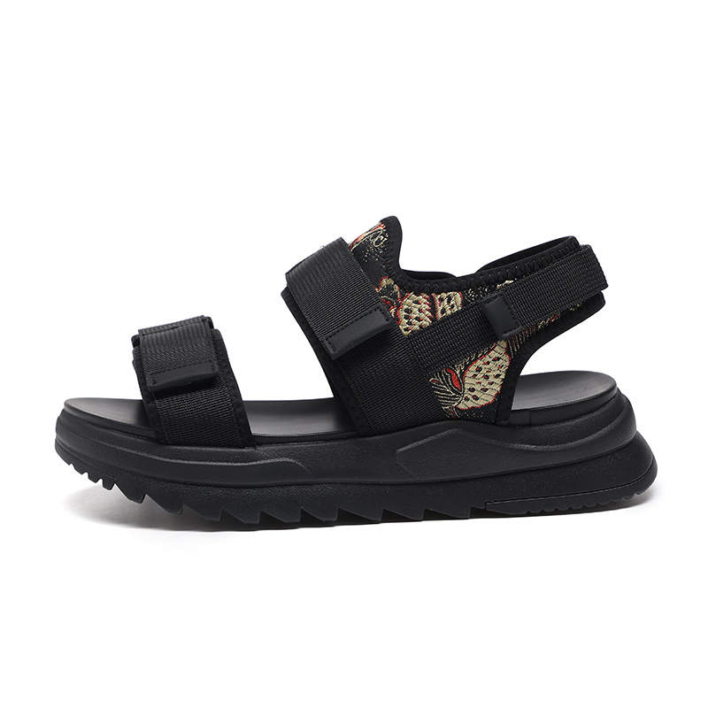 Devanro Devanro Fabric Beach Sandals Men's Black