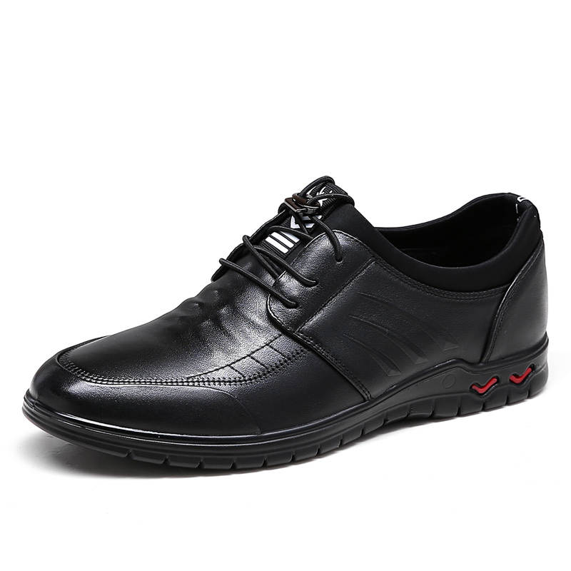 Spider King Top Grain Cow Leather Casual Shoes Men's Black