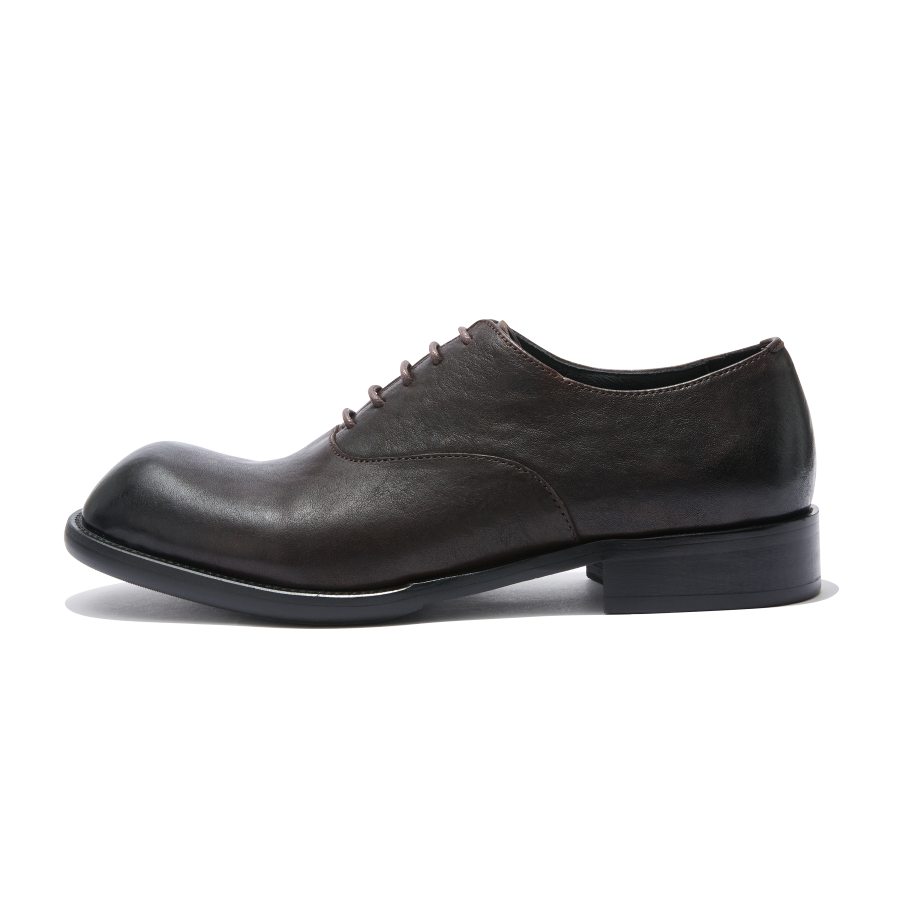 TAICHIISM Casual Leather Shoes Men's Low Top Washed Black