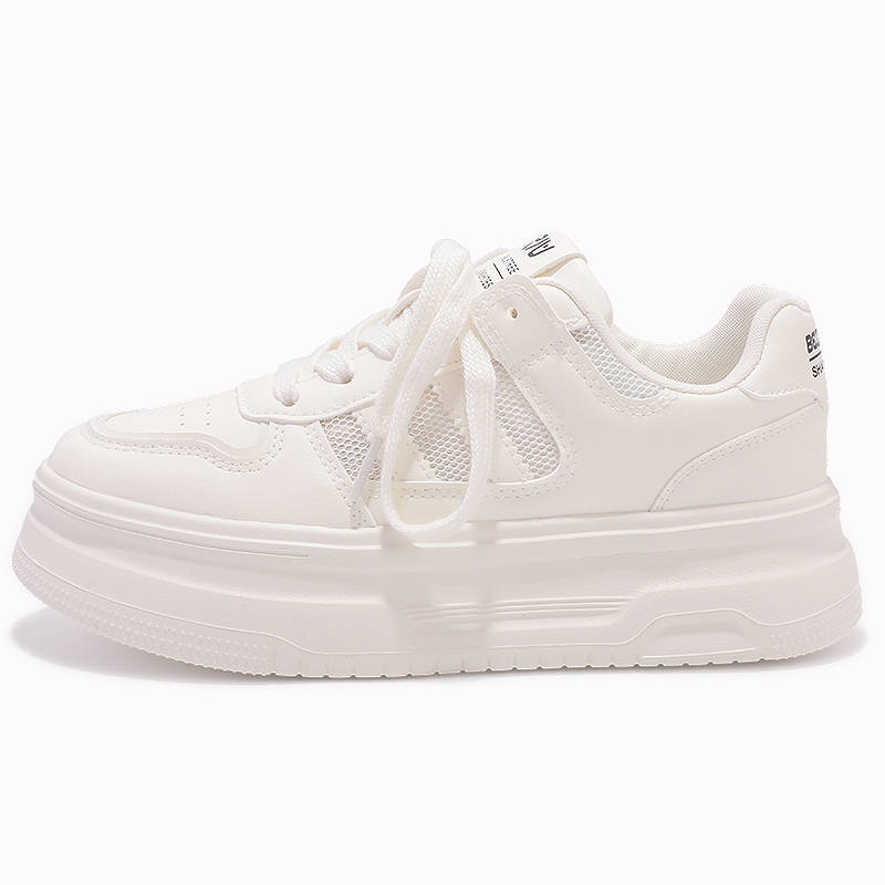 SNXR Artificial Leather Breathable Height Increasing Low top Skateboard Shoes Women's Beige