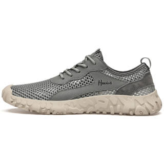 HAOXING Mesh Low top Casual Shoes Men's Gray