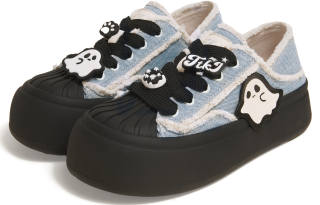 TTKJ Fashion Cute Little Ghost Stirrup Canvas Cushioning Height Increasing Slip Resistant