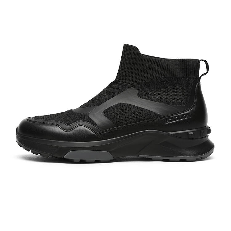GOLDLION Fleece Lined Thermal Comfortable Casual Slip on Ankle Boots Men's Black