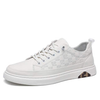 YISHUANGXIEDETONGHUA Top Grain Cow Leather Abrasion Resistant Abrasion Resistant Low top Skateboard Shoes Men's