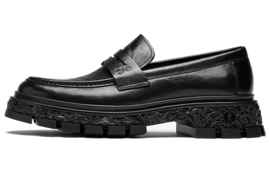 ROBERTA DI CAMERINO Cow Leather Casual Leather Shoes Men's Black