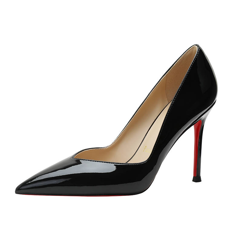 RoseDoris Patent Leather Slim Heel High Heels Women's