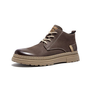 Hautton Jeans Short Mid Calf Combat Boots Men's