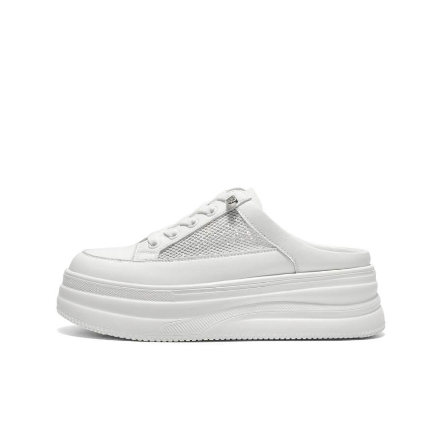 BELLE Odor Resistant Closed Toe Slippers Women's White