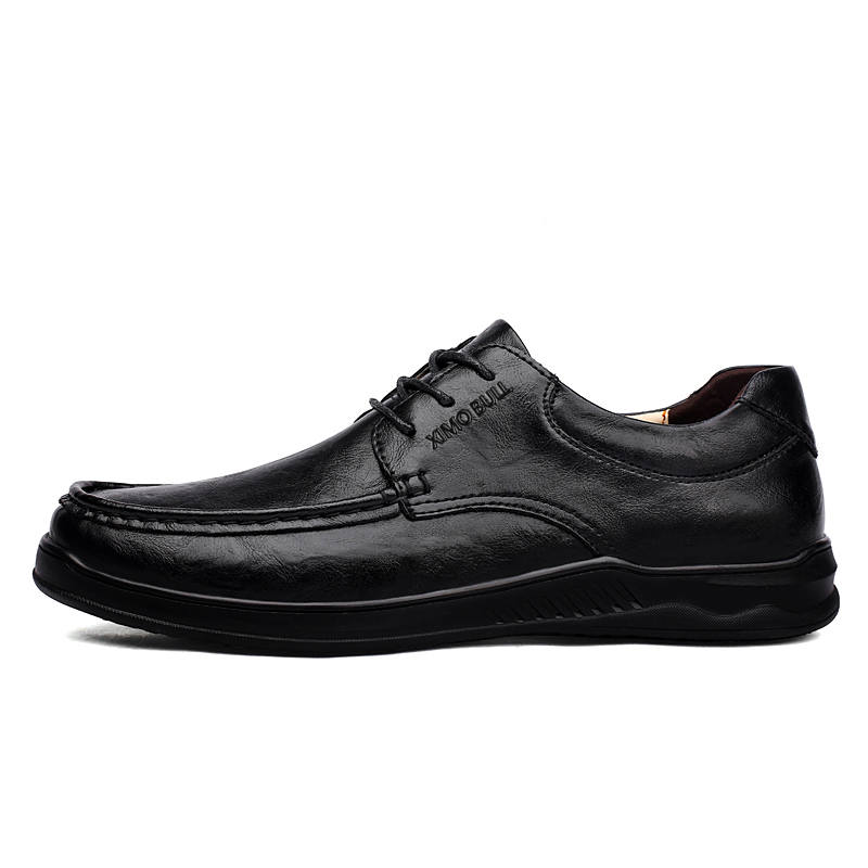 XIMO BULL Casual Leather Shoes Men's Low Top Black/Brown