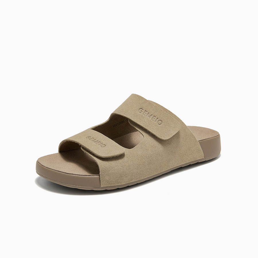 GEMEIQ Slide Slippers Women's Light Khaki/Yellow Brown