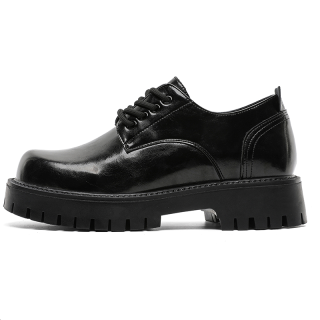 JIJILANGPIN Microfiber Leather Casual Shoes Men's Black