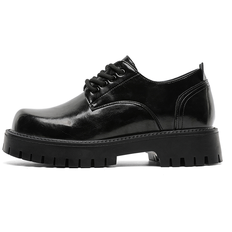 JIJILANGPIN Microfiber Leather Casual Shoes Men's Black