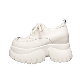Forest Princess Synthetic Leather Height Increasing Height Increasing Low top Chunky Sneakers Women's Ecru