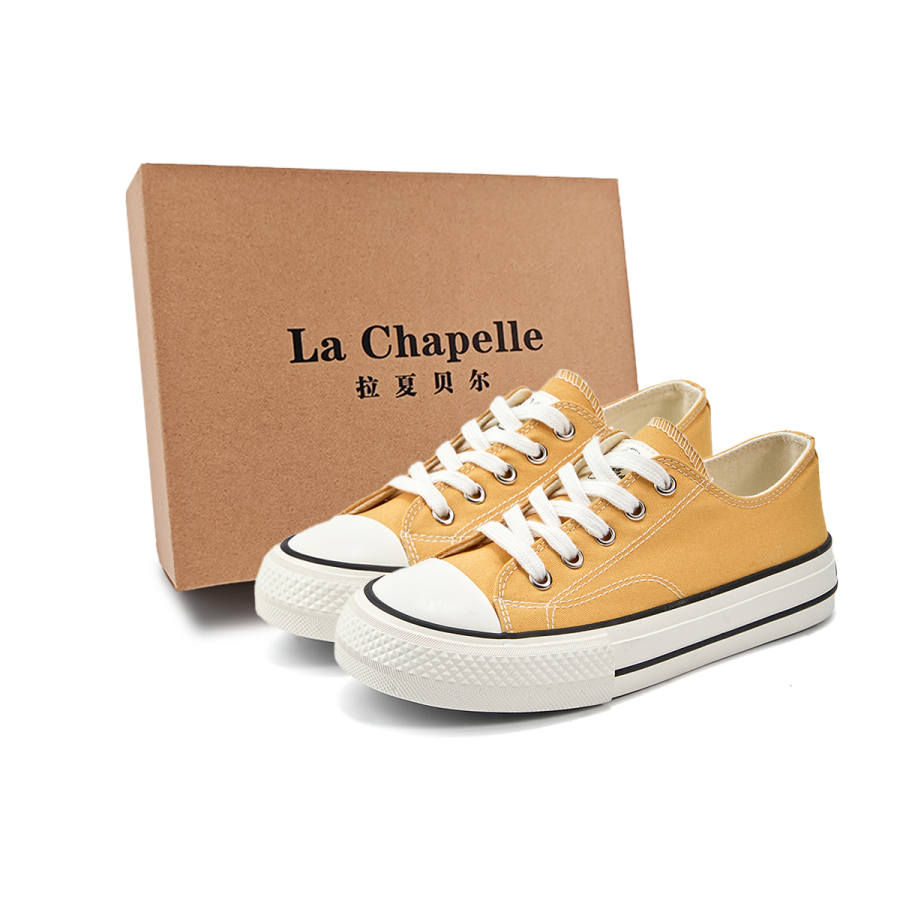 La Chapelle Wear resistant And Lightweight Low Top Canvas Shoes Women's Yellow