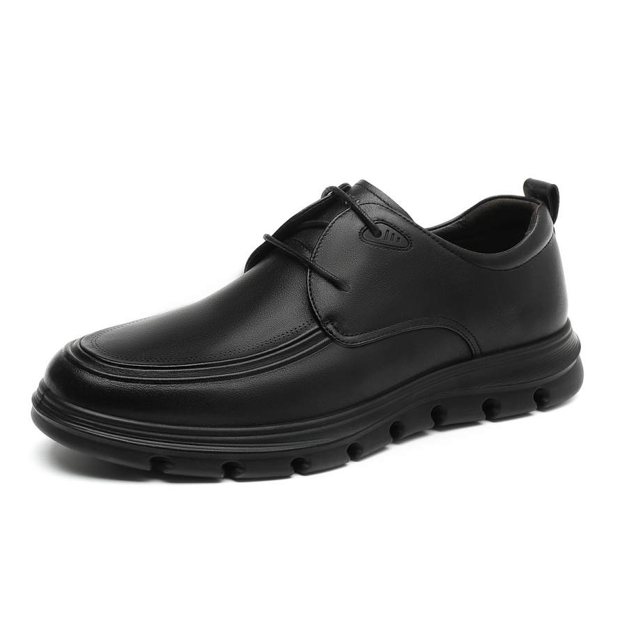 AOKANG Top Grain Cow Leather Casual Leather Shoes Men's Black