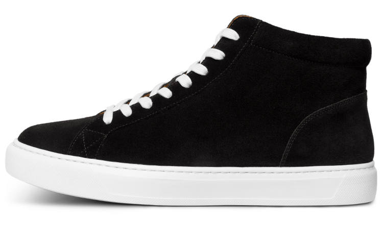 THOM WILLS Cow Suede High top Skateboard Shoes Men's Black