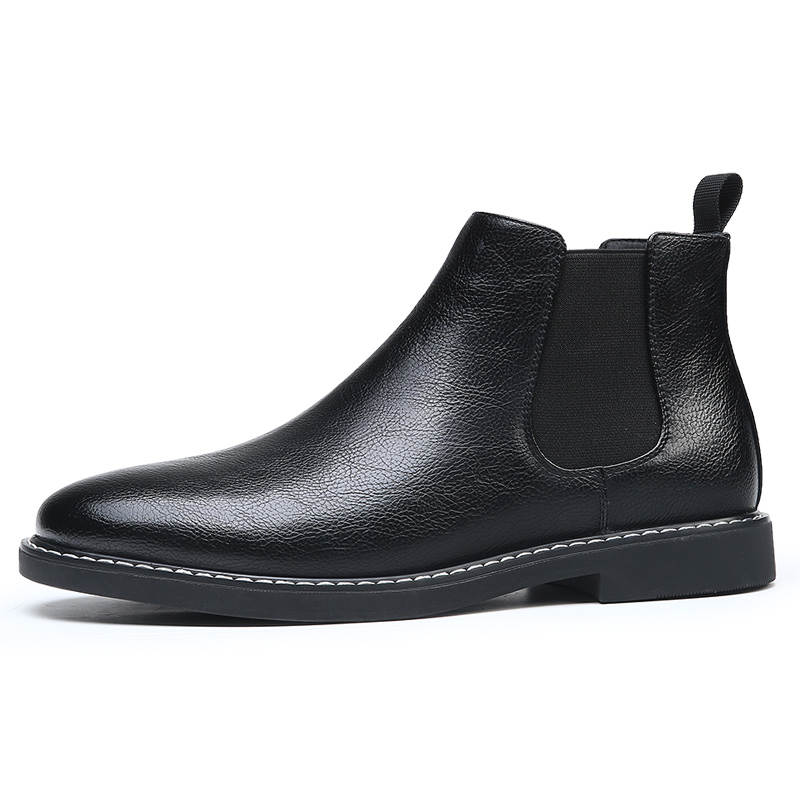 KACHILANG Cow Split Leather Classic Vintage Short Chelsea Boots Men's