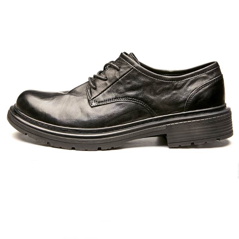 Brounvanm Top Grain Cow Leather Men's Casual Shoes Men's Black