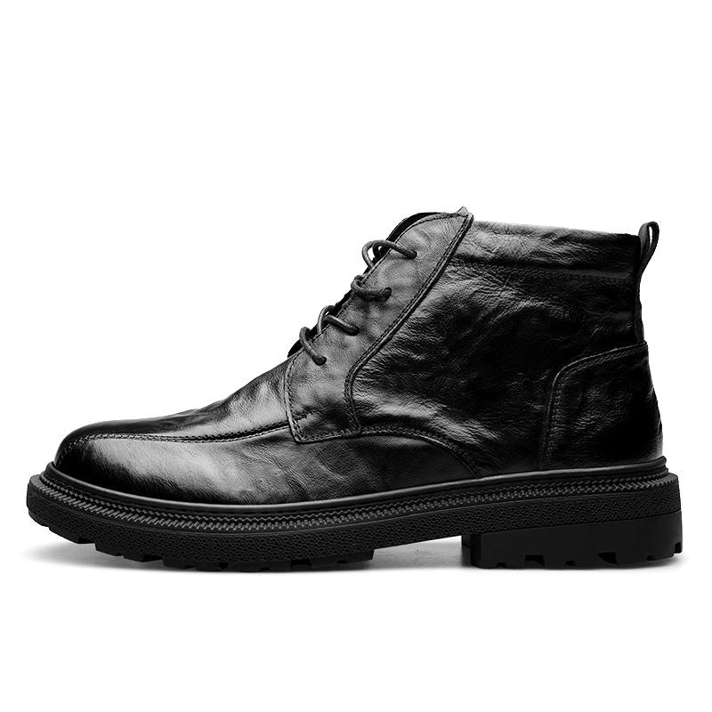 PARDASAUL PARDASAUL Top Grain Cow Leather Short Combat Boots Men's Black