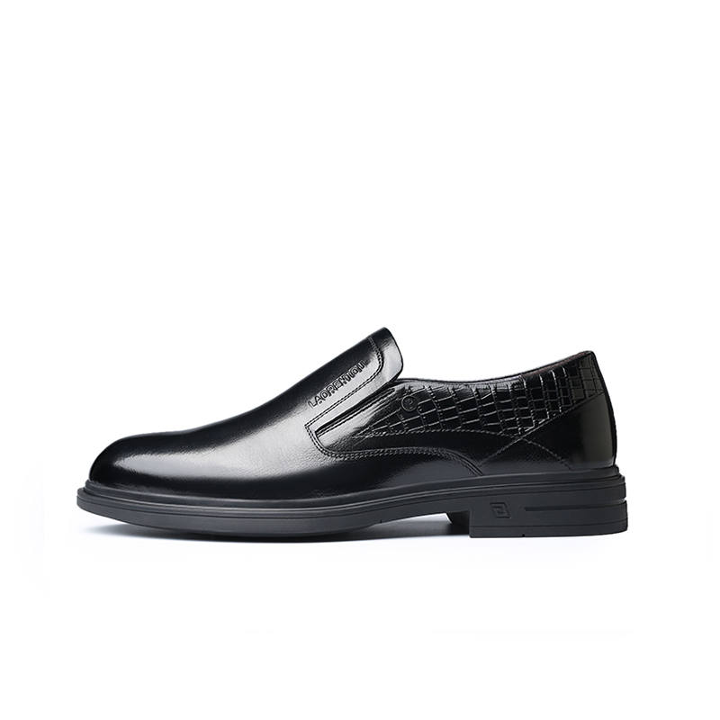 LAORENTOU Casual Leather Shoes Men's Low Top Black/Brown
