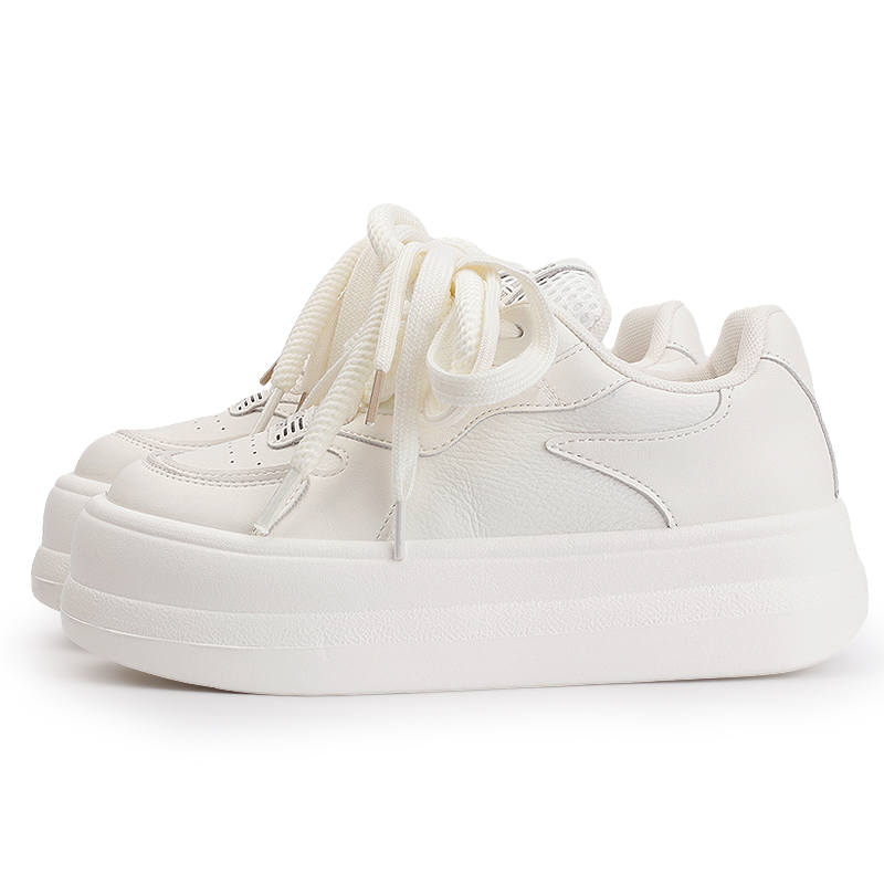 ZHANGXIAOJIE Microfiber Leather Low top Skateboard Shoes Women's Beige