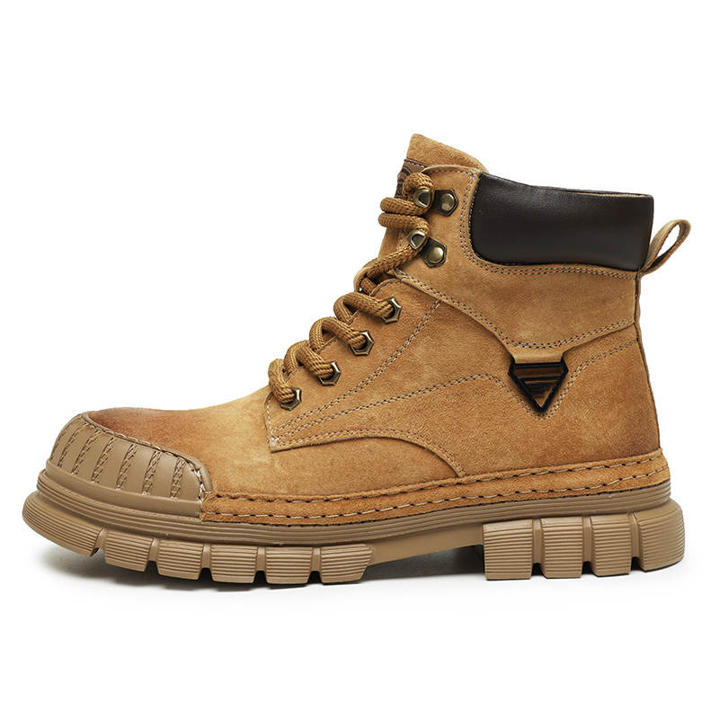 CariteSport Top Grain Pig Leather Short Combat Boots Men's
