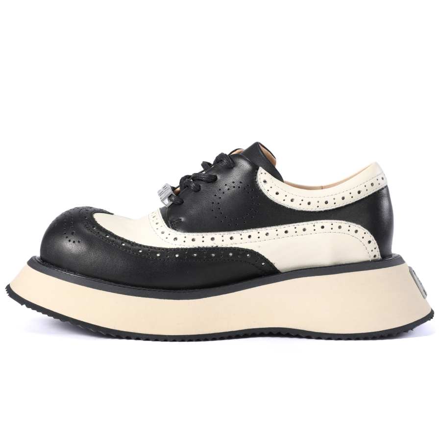 SUFEIDIMAN Casual Leather Shoes Men's Low Top Black Beige