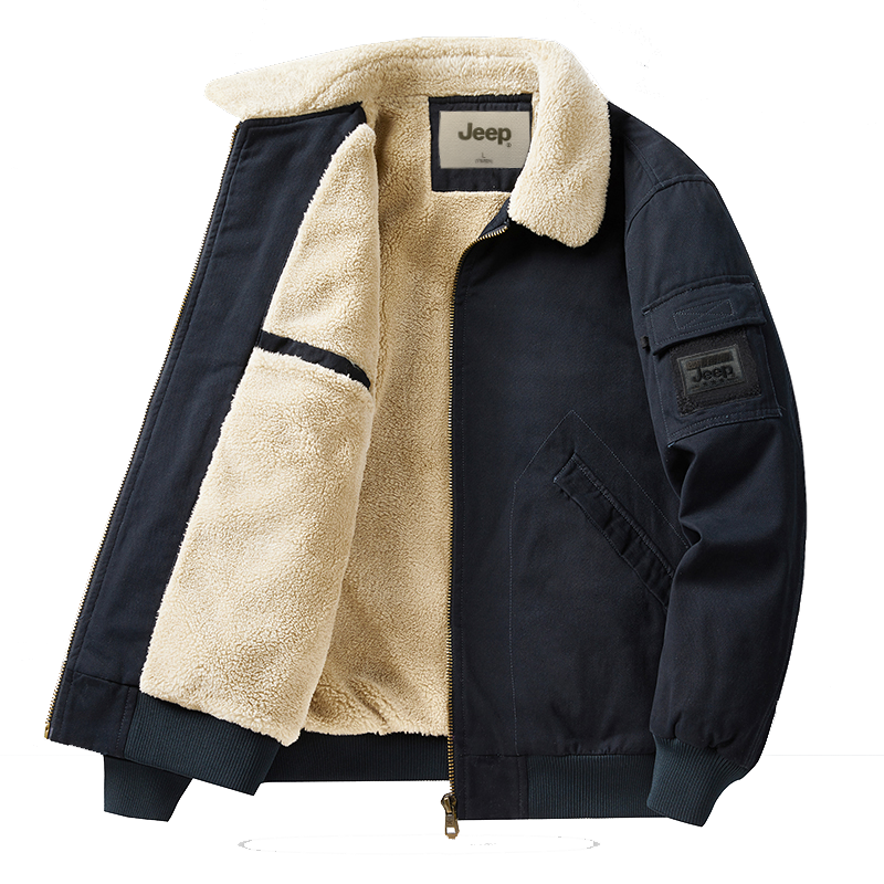 Jeep Jeep Puffer Jackets Unisex Lapel Thickened Cargo Puffer Jacket