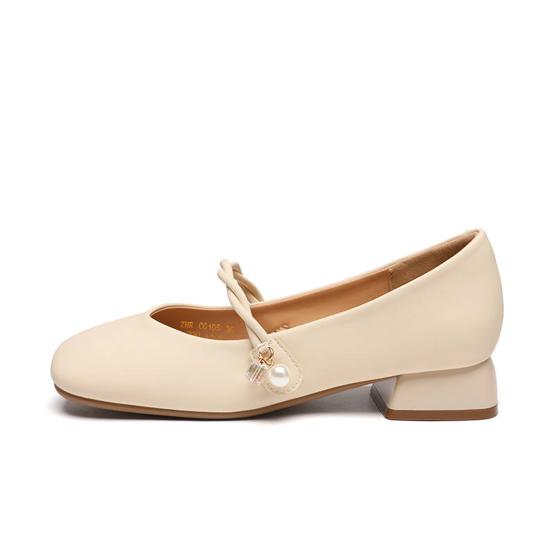 ZHR Mary Jane Shoes Women's Beige, Pink