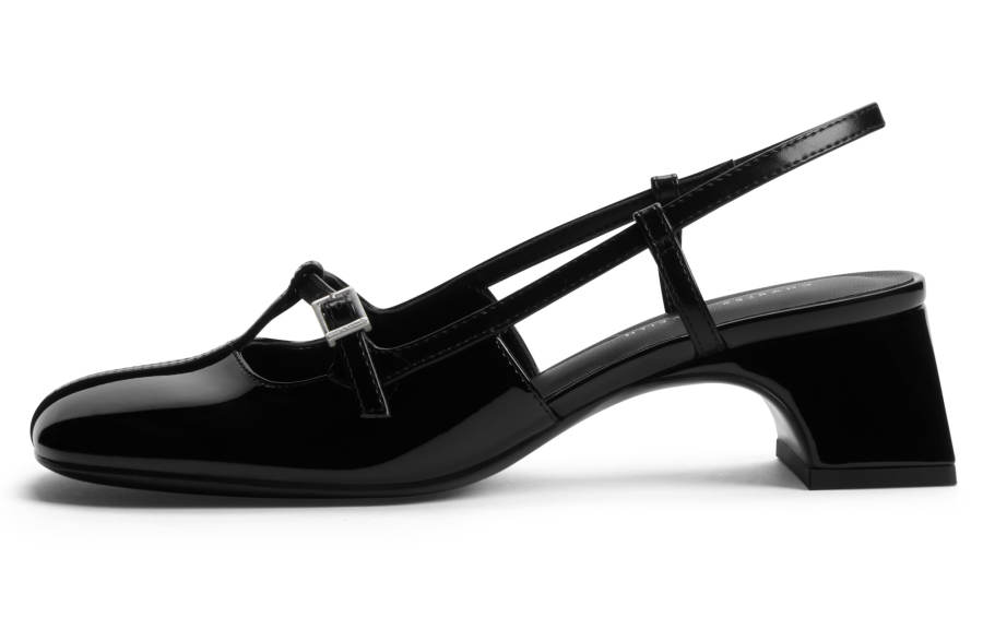 CHARLES&KEITH Pu Chunky Heel High Heels 4.5cm Women's