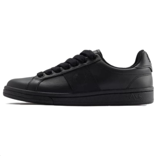 FRED PERRY Leather Low top Skateboard Shoes Unisex Black