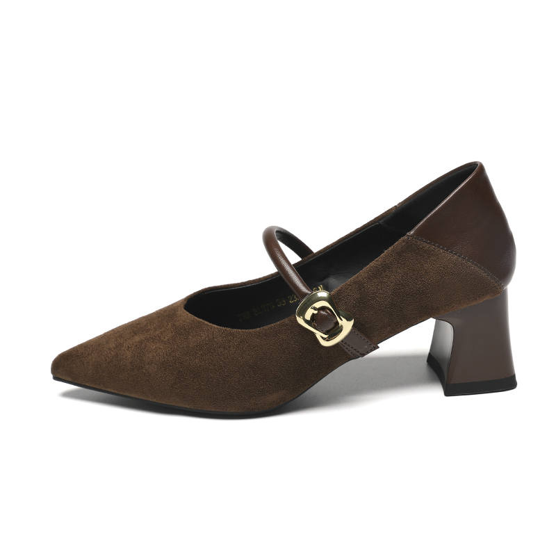ZHR Chunky Heel Mary Jane Shoes Women's
