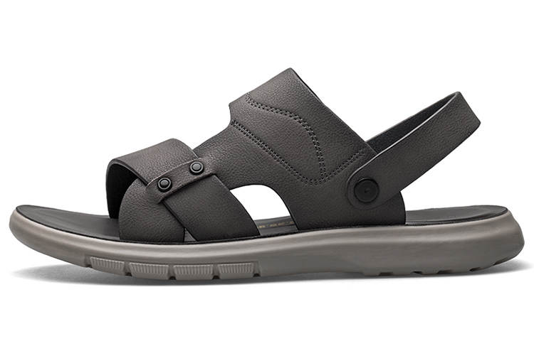 HUANAI Cow Split Leather Sports Sandals Men's Gray