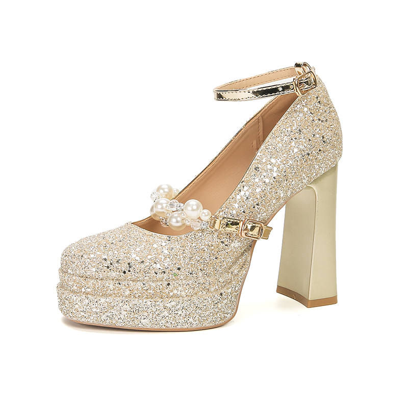 Bamiti Chunky Heel High Heels 11cm Women's