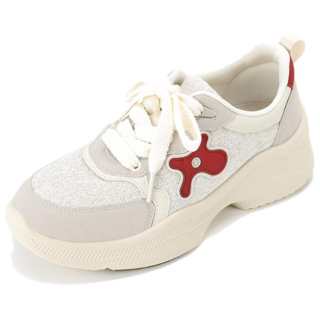 PANSY Microfiber Leather Cushioning Moisture Wicking Lightweight Height Increasing Low top Chunky Sneakers Women's