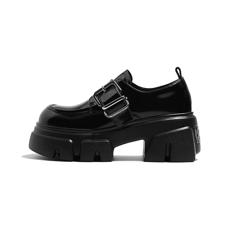 MIS. DANNY Cow Split Leather Loafers 7cm Women's