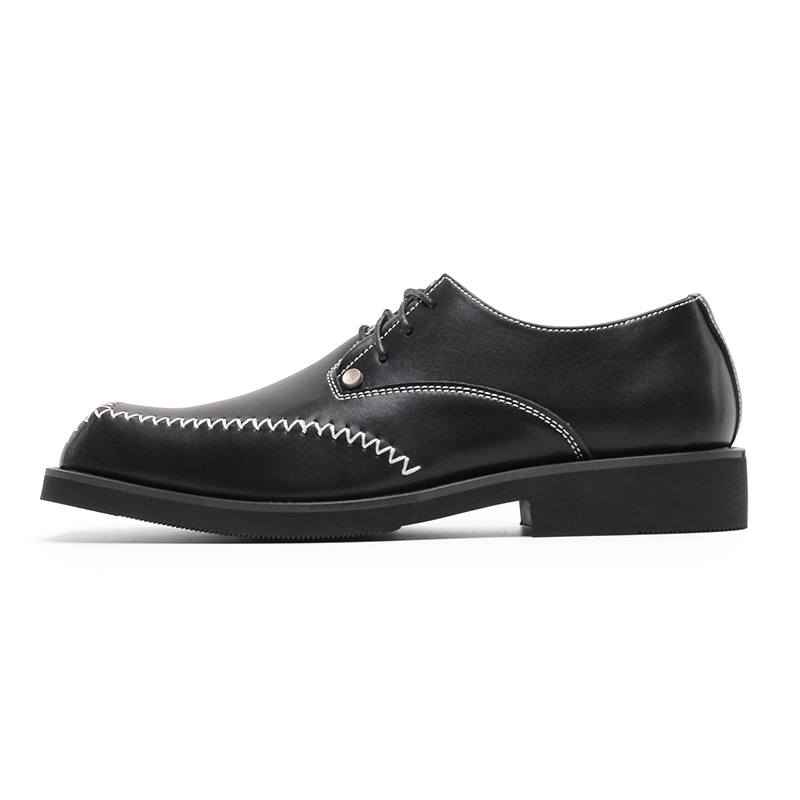 MUYI Casual Leather Shoes Men's Low Top Black