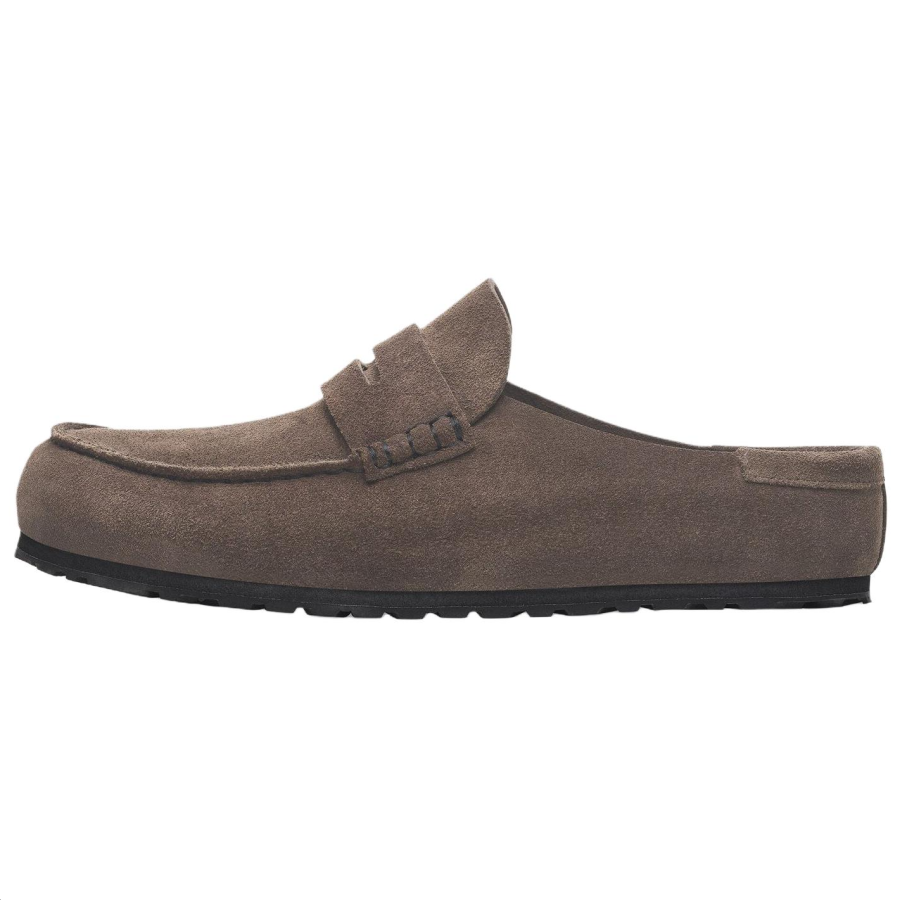 Birkenstock Naples Rubber Sole Closed Toe Slippers Unisex Dark Gray Narrow
