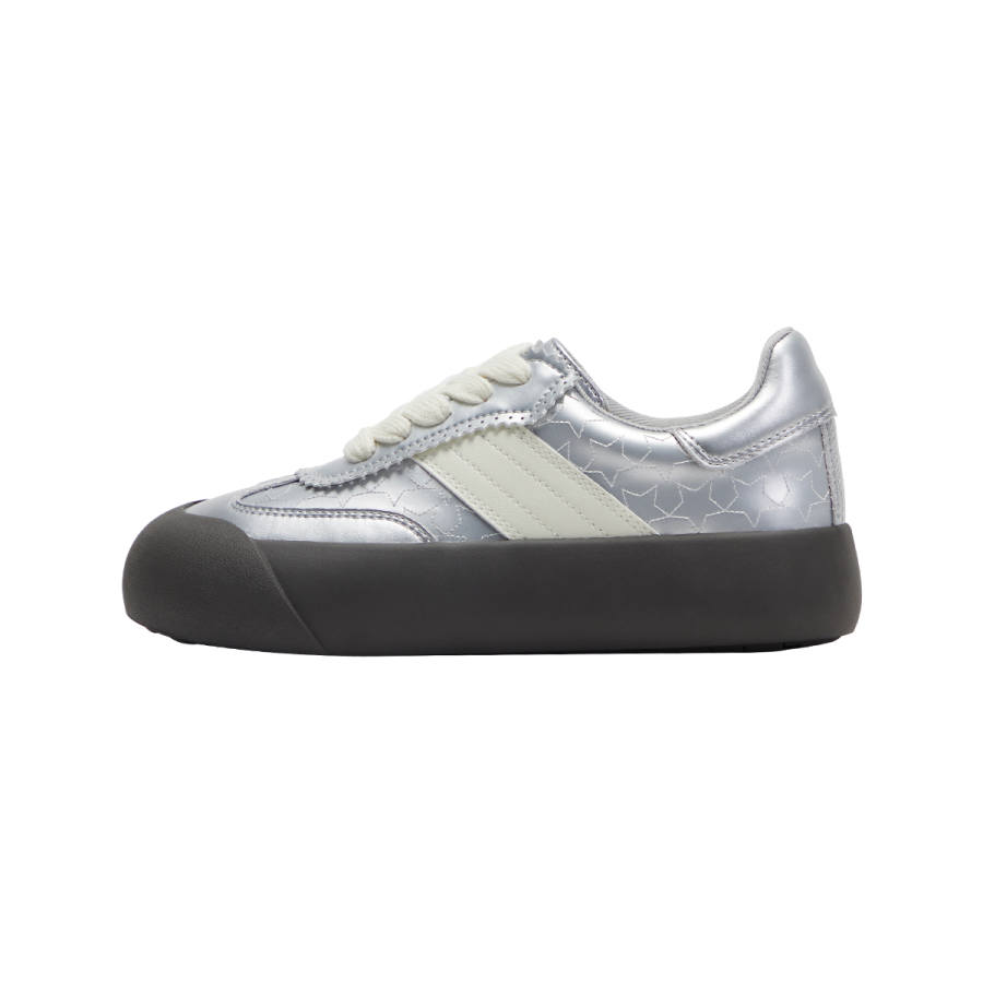 GOOD BAI Artificial Leather Low top Skateboard Shoes Unisex Starry Silver