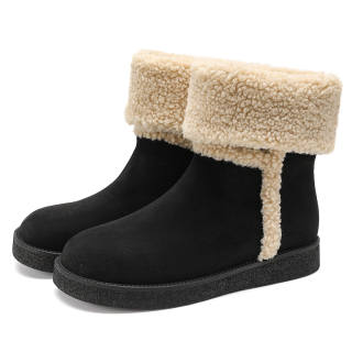 Safiya Vintage Trendy Casual Fashion Warm Winter Fleece Lined Thermal Comfortable Versatile, Platform Height Increasing
