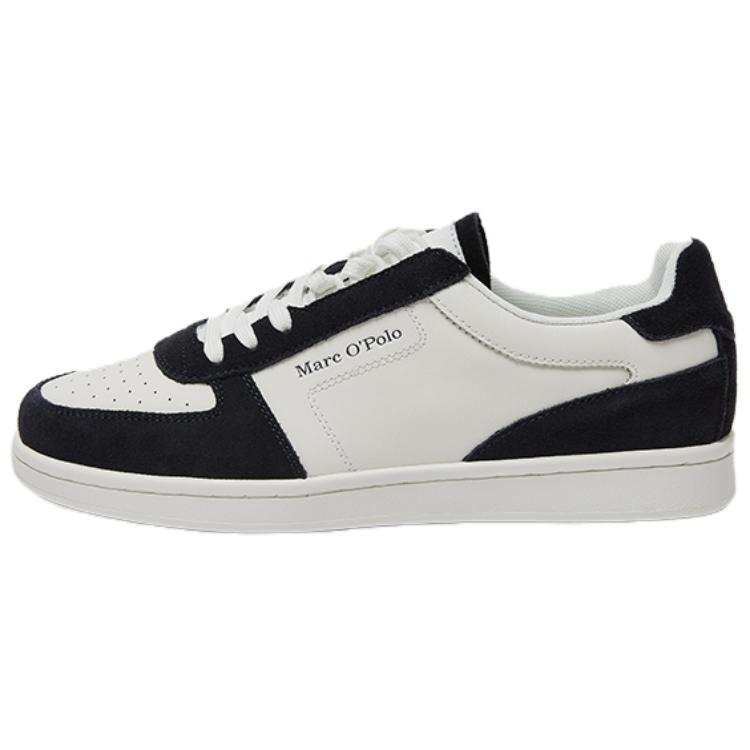 MARC OPOLO Cow Split Leather Low top Skateboard Shoes Men's Black White