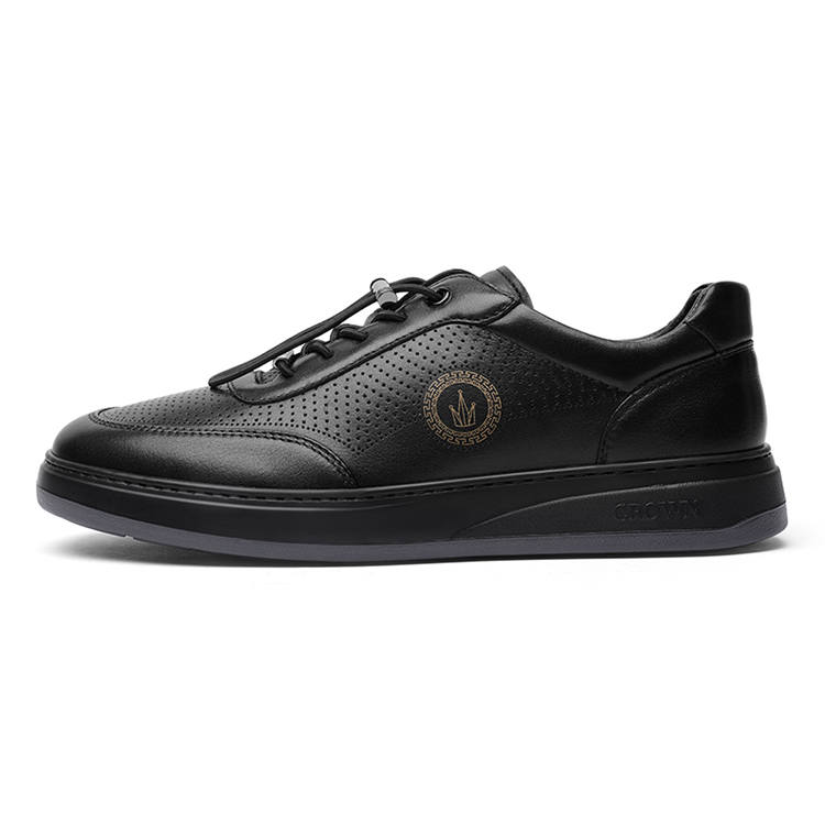 CROWN Men's Casual Shoes Men's Low Top Black/White