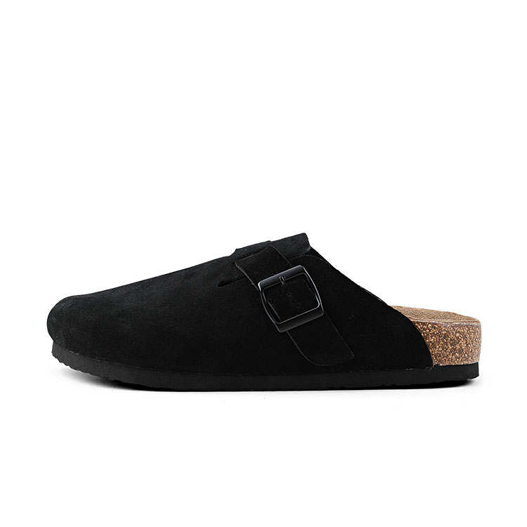 HANQIAORIJI Butterfly Metamorphosis Collection Cork Sole Closed Toe Slippers Unisex Black