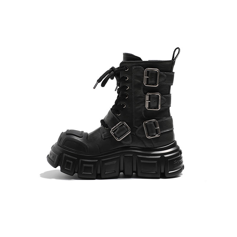 MIS. DANNY Short Combat Boots 6CM Women's Gray