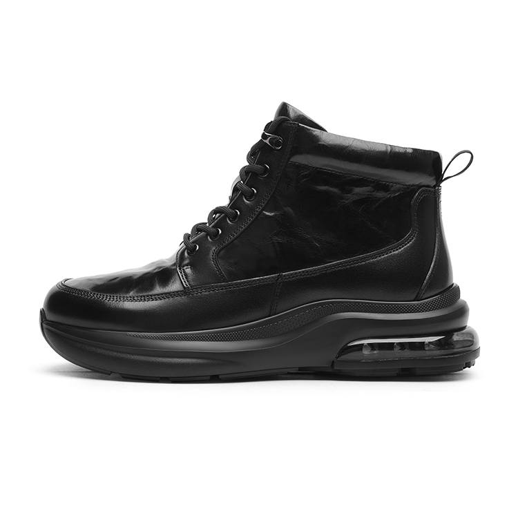 GOLDLION Fleece Lined Minimalist Style Casual Business Ankle Boots Men's Black