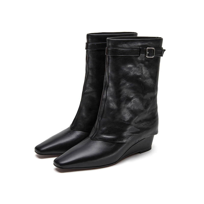 Marie Claire Cow Leather Ankle Boots Women's Midnight Paris Black